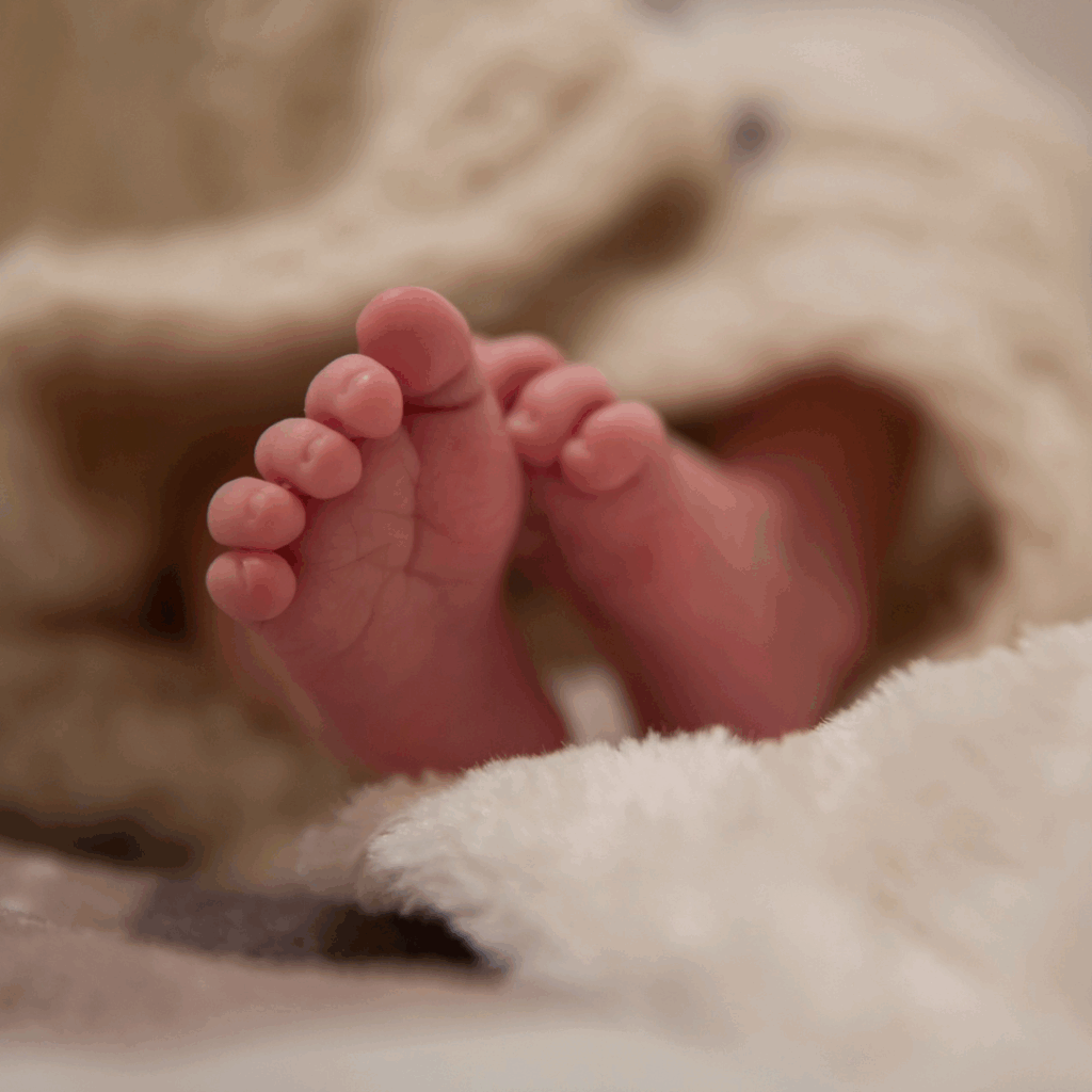 Image of a newborn baby's feet