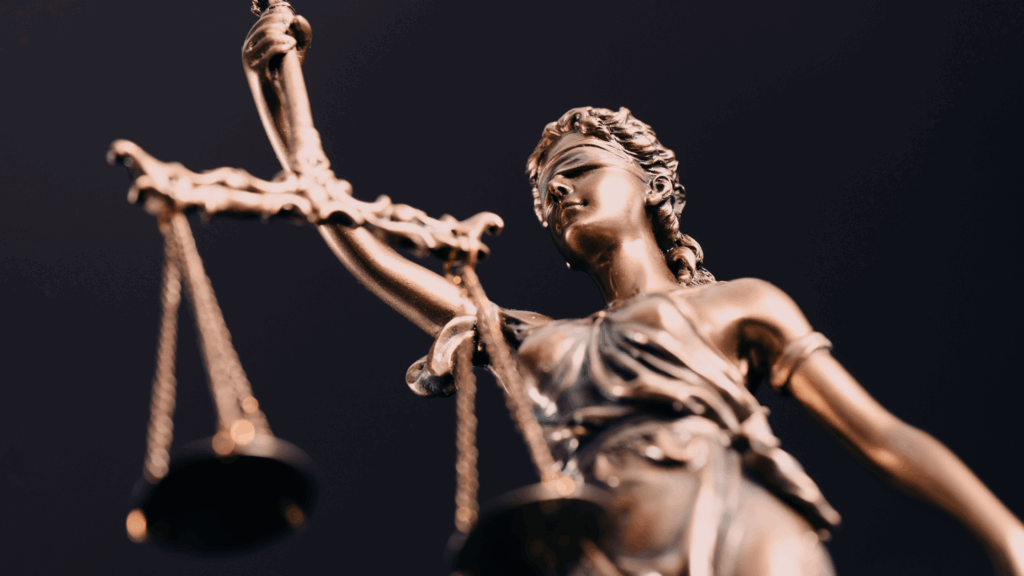 Image of a statue of Lady Justice to denote the focus on human rights