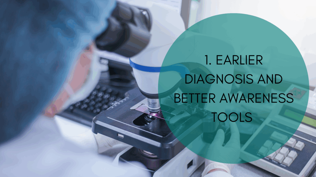 Image of a researcher/medical professional using a microscope to denote medical diagnosis