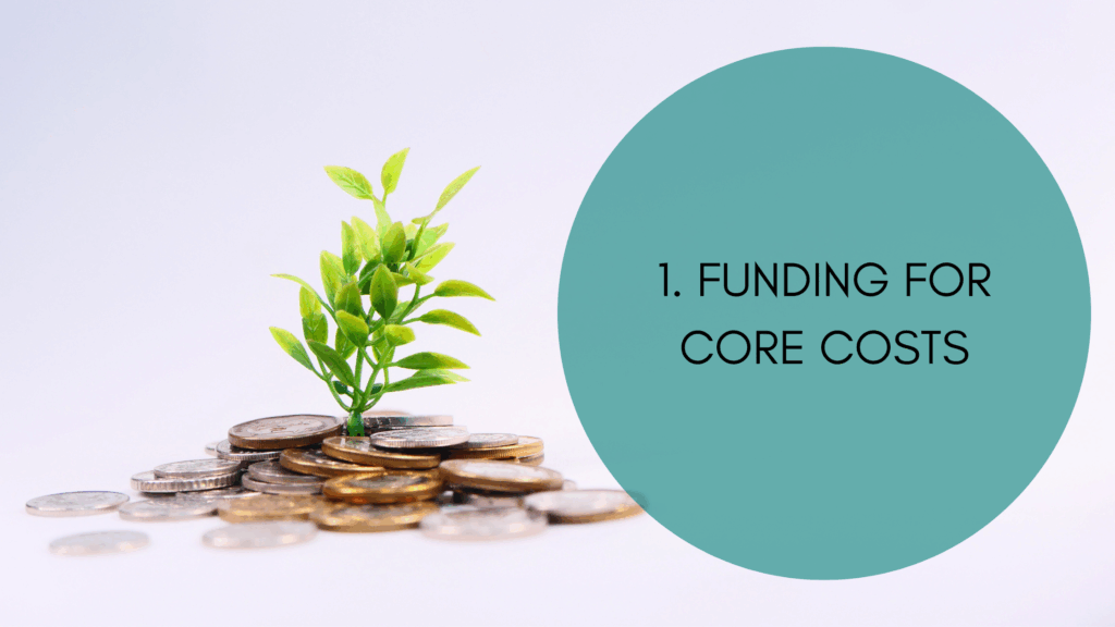 Image of a plant growing out of money to indicate funding