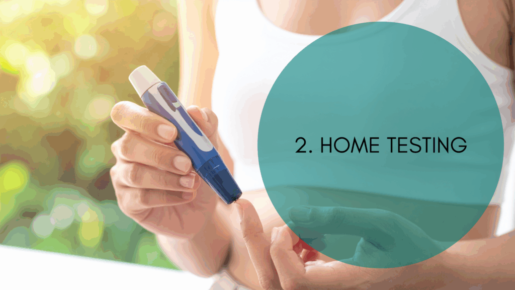 Image of someone taking a blood test with a self-test kit