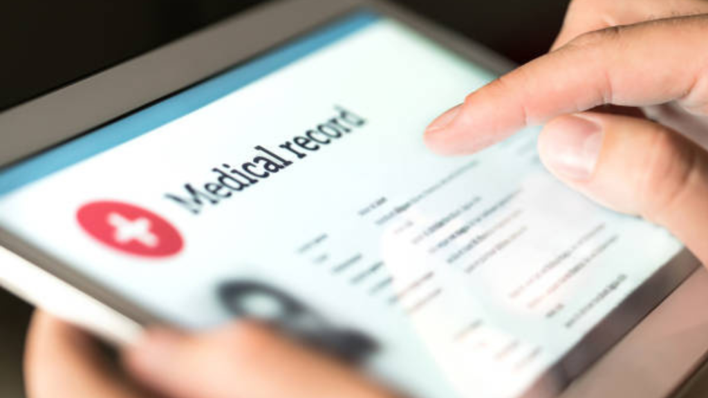 Image of a digital medical record 