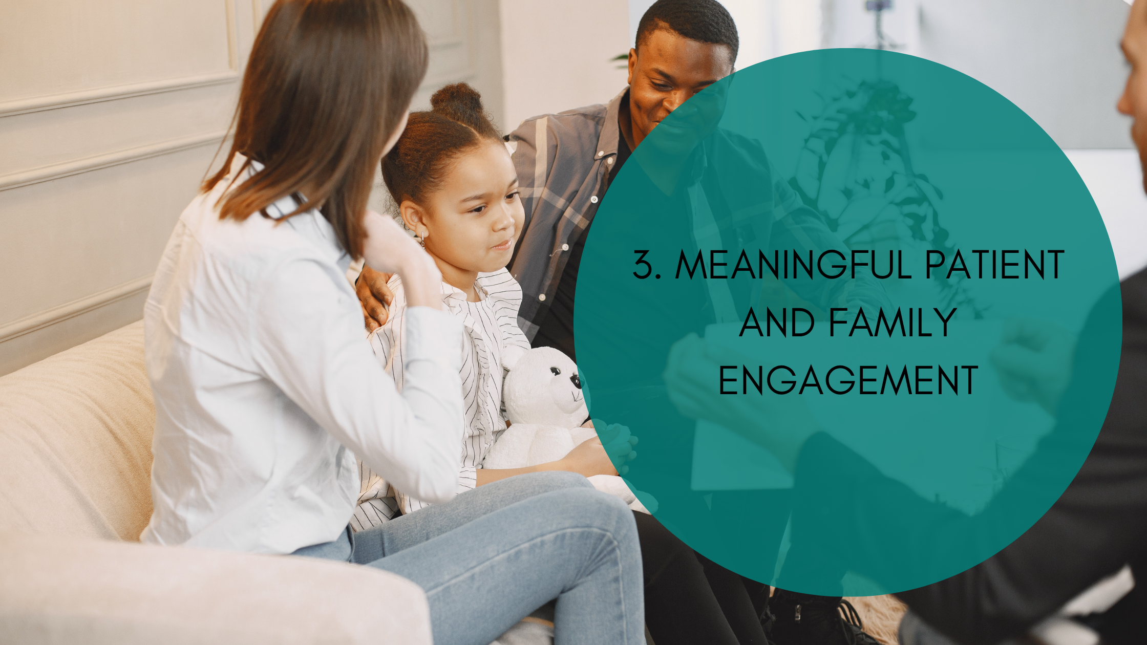 Photo of a family talking to a professional