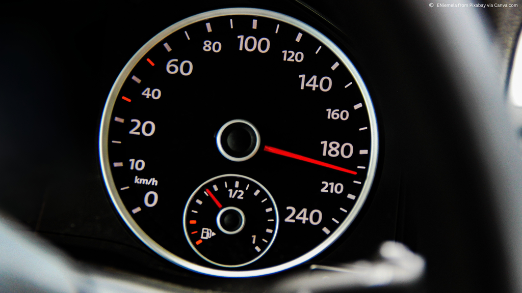 Image of a speedometer denoting acceleration